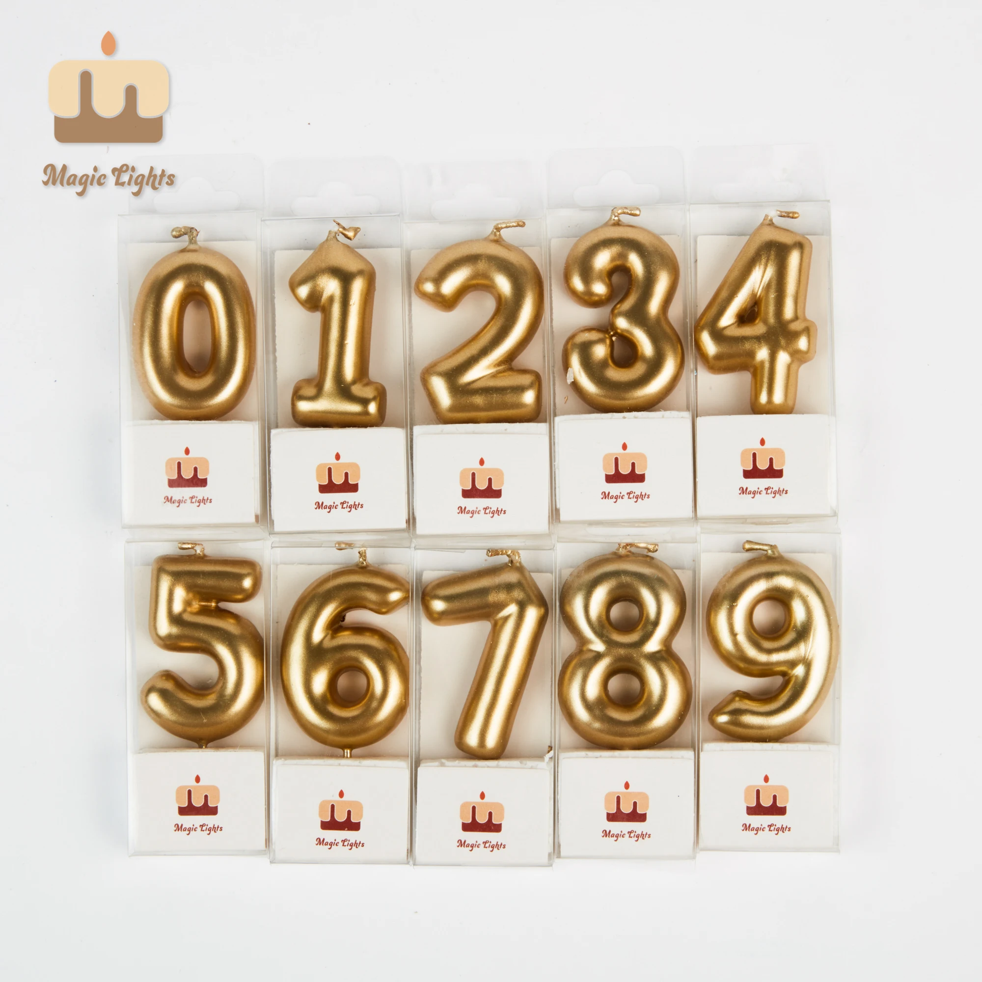 Magic Lights 5cm Cute Gold Number Candle for Birthday Party 1