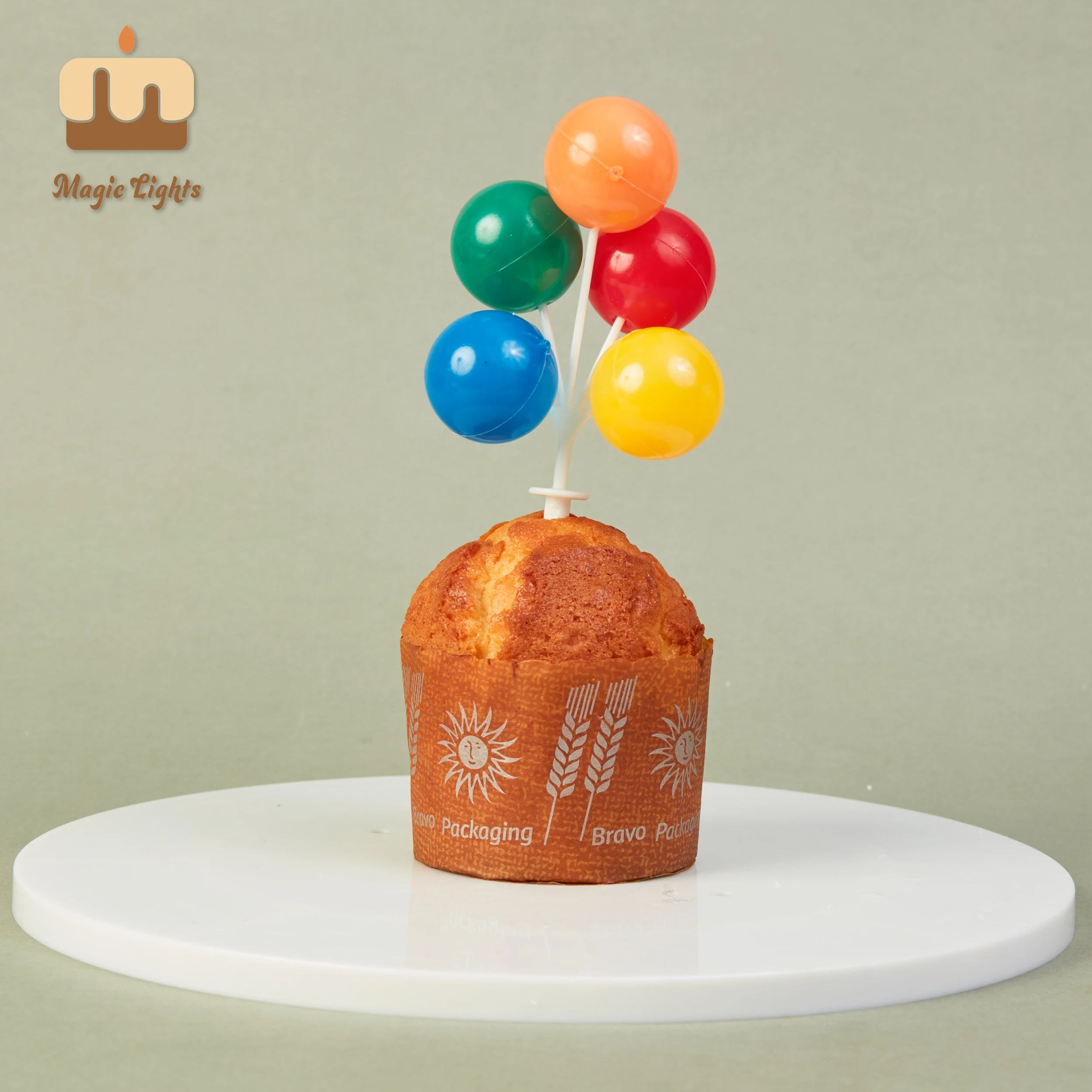 Weihnachten farbenfrohe Plastikballon -Kuchen -Dekoration Picks 1