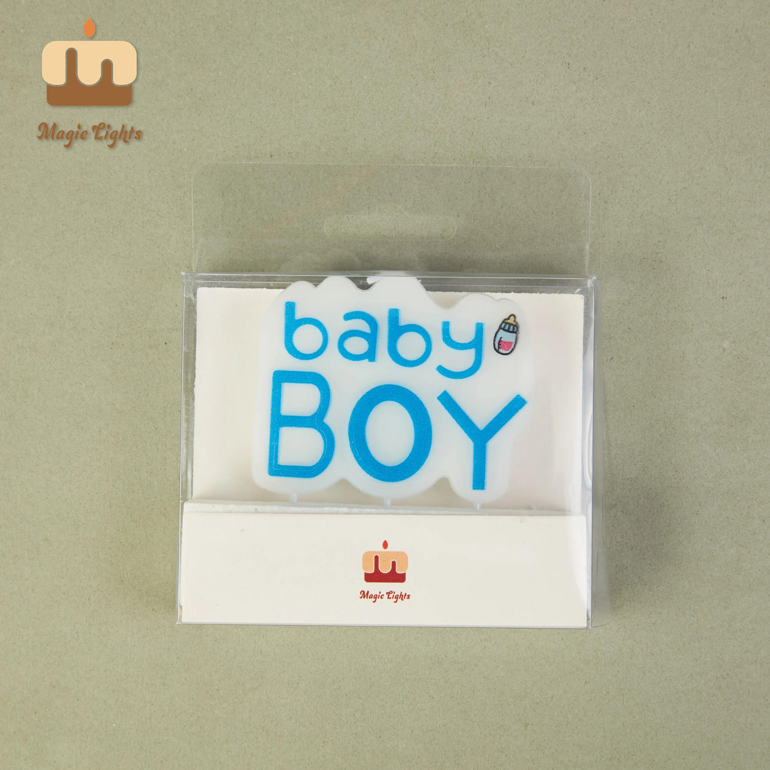 Magic Lights Baby Boy Print Plaque Letter Candle for Boys 1