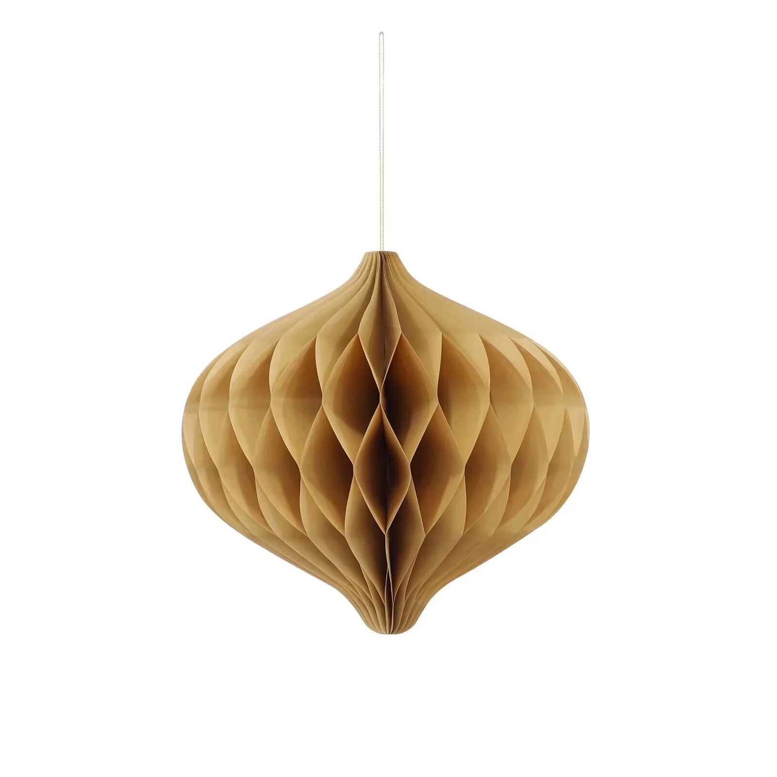 Magic Lights Yellow Lantern-Shape Honeycomb Ball Decoration for Christmas Garden Indoor Home Decoration 1