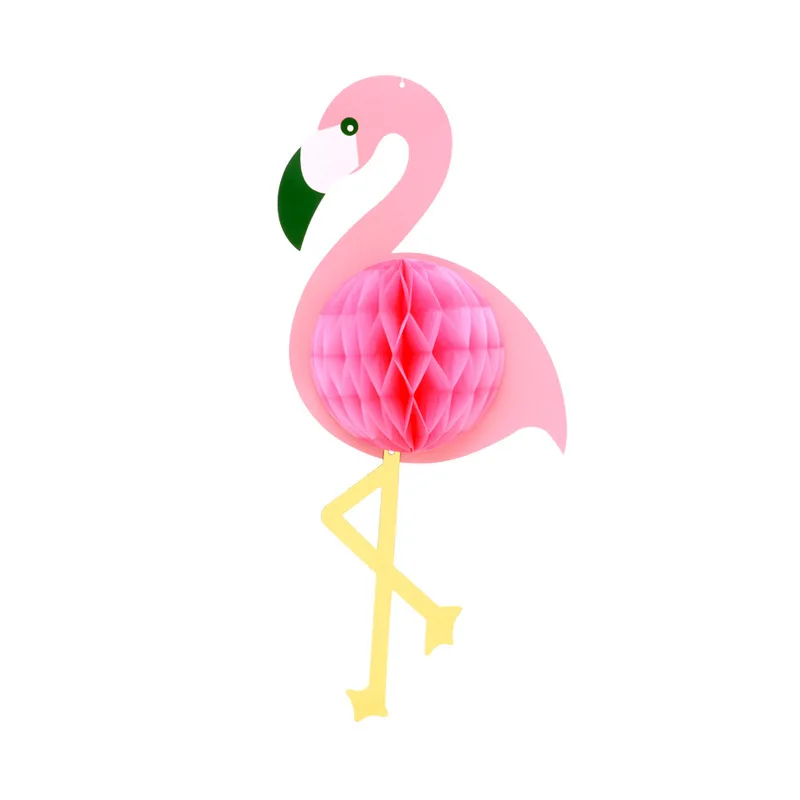 Magic Lights Flamingo Paper Honeycomb Balls for Party Decorations Summer Hawaiian Beach Luau Party Supplies 1