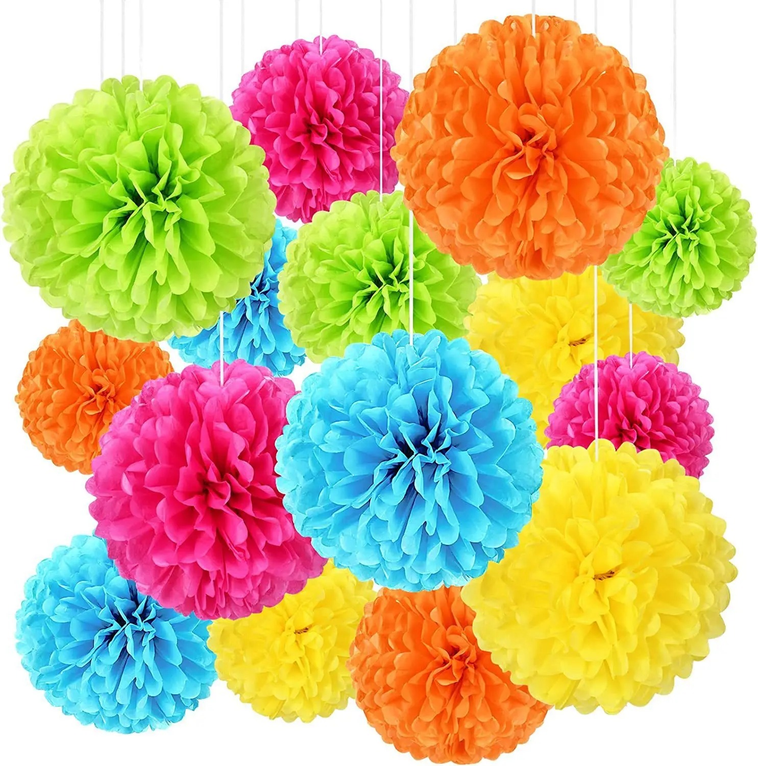 Magic Lights Colorful Tissue Paper Pom Poms for Baby Shower Wedding Birthday Party 1