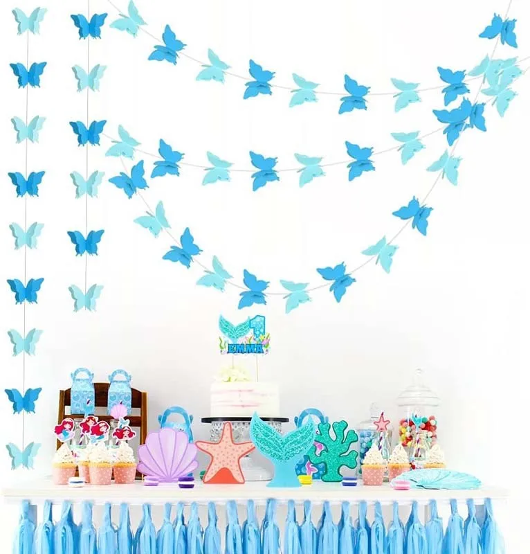 Magic Lights Bluefly Paper Garland para Decoração de teto em casa Festa de aniversário do chá de bebê Decoração de casamento de casamento 1