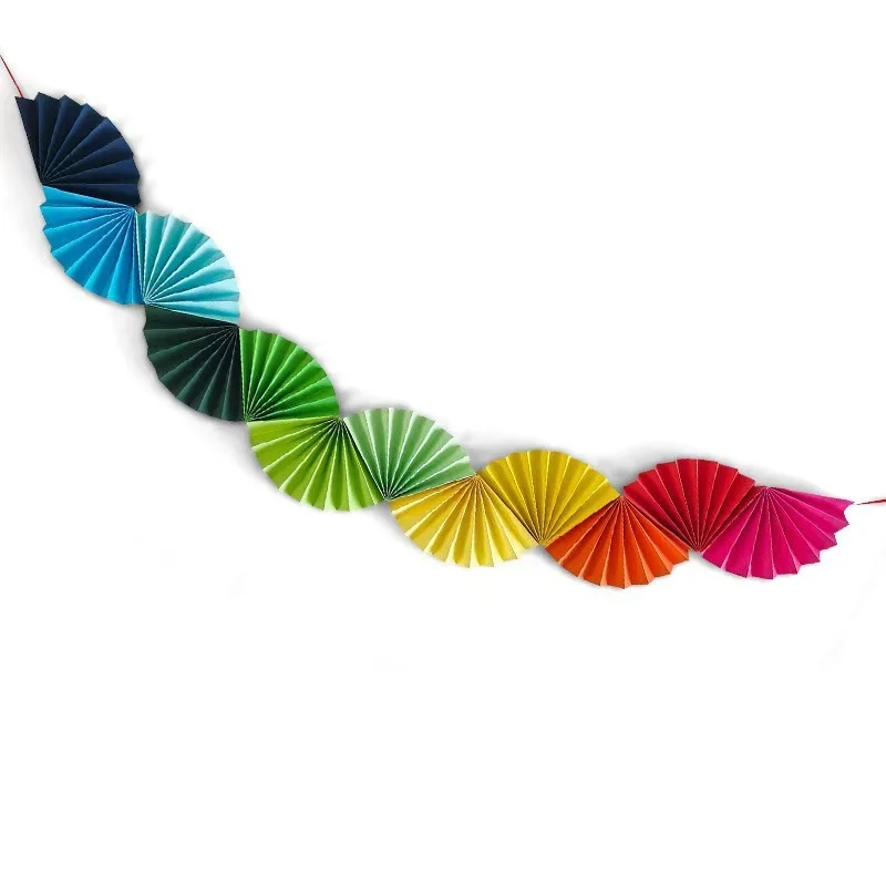 Magic Lights Rainbow Paper Fãs guirlanda para festas de aniversário suprimentos 3D Decorações de festa de despedida de solteira 1
