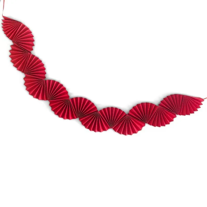 Magic Lights Paper Red Fãs Garland para Festas de Aniversário Supplies 3D Decorações de festa de despedida de solteira 1