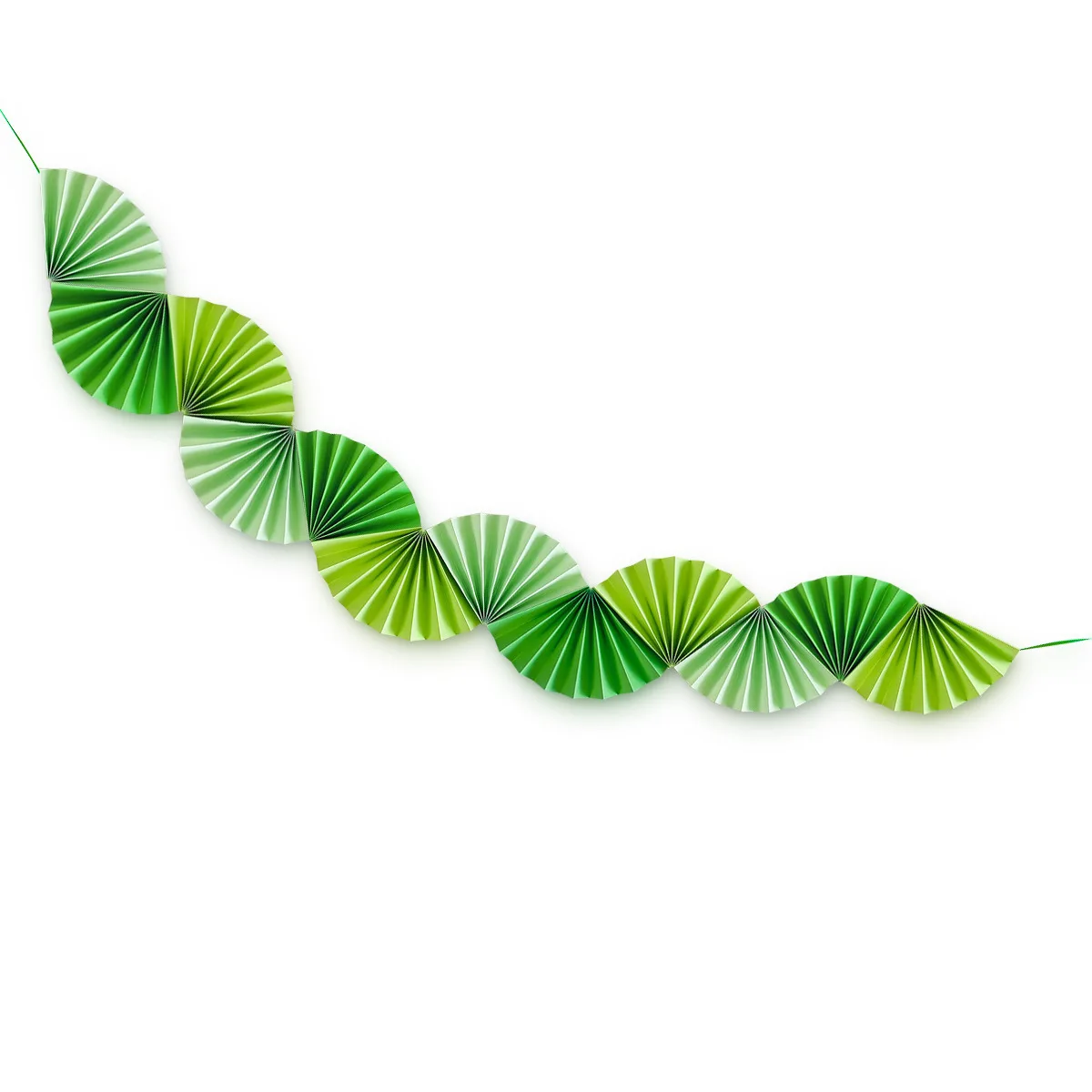 Magic Lights Green Paper Fãs Garland para Festas de Aniversário Supplies 3D Decorações de festa de despedida de solteira 1