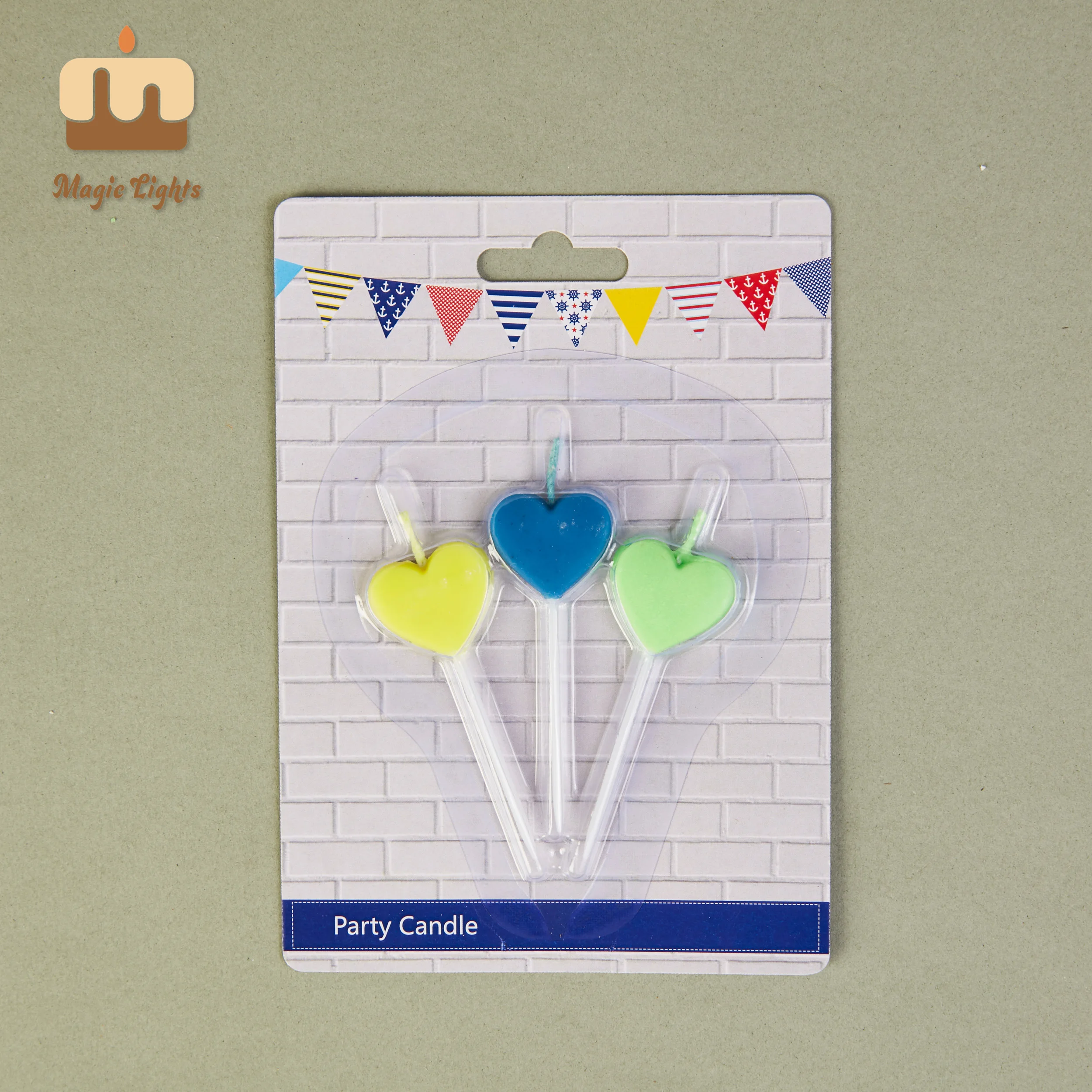 Magic Lights 2cm 3-Color Heart Flame Celles for Boys 'Party 1