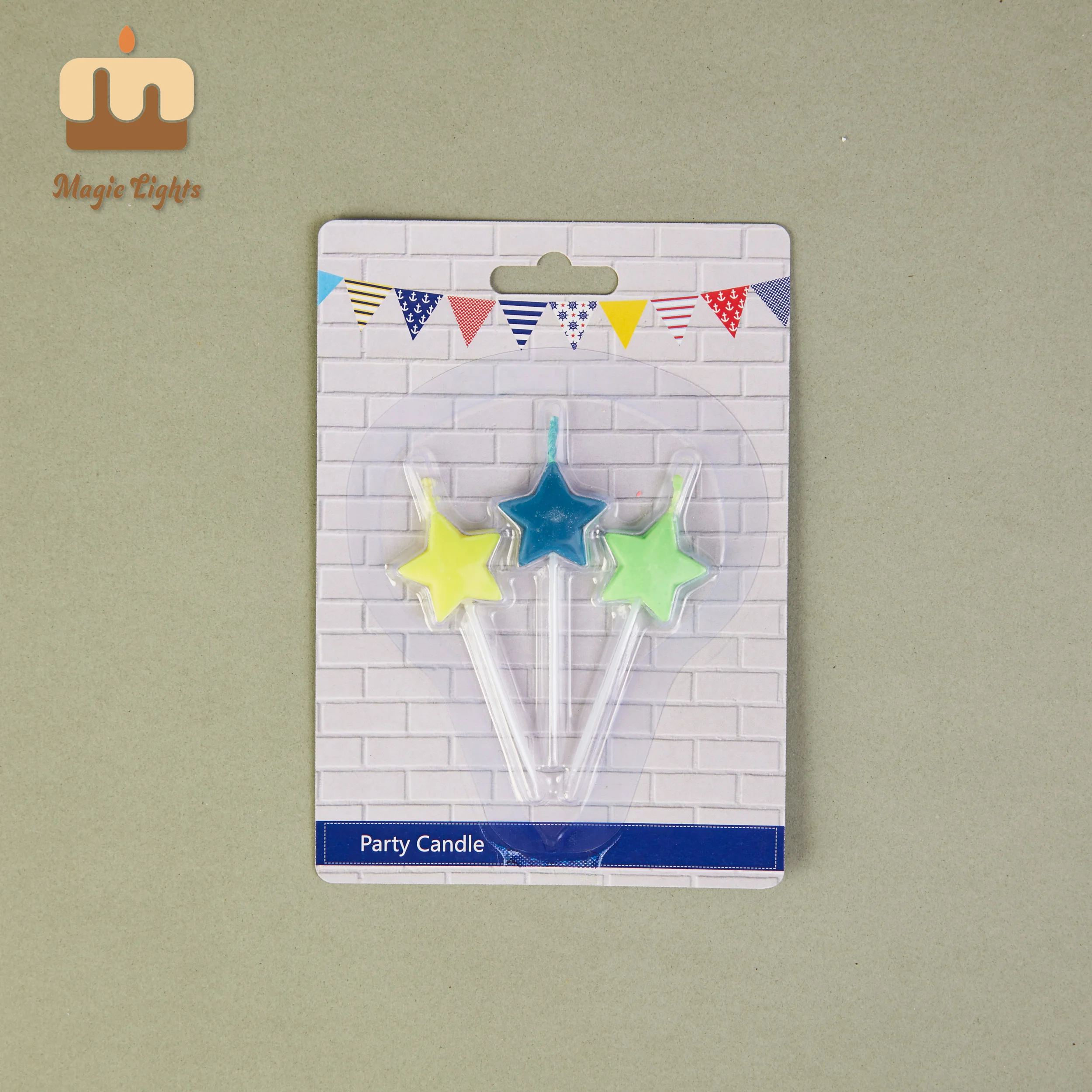 Magic Lights Color Flame Star Candles 2,5cm 3 cores misturam para meninos 1