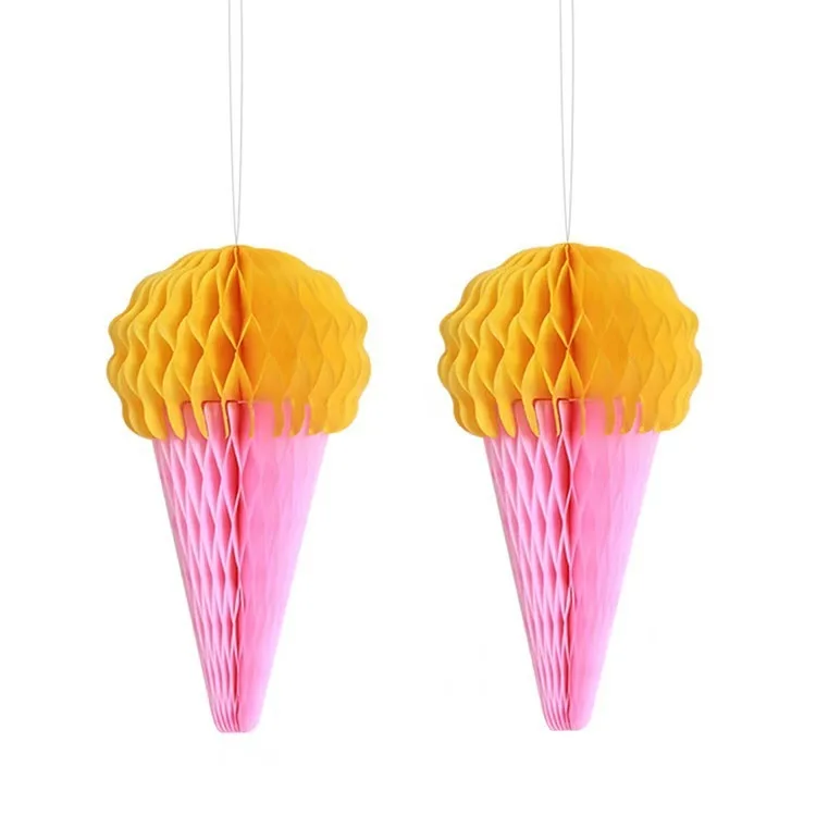 Magic Lights Macaron Ice Cream Honeycomb Ball para Summer Theme Birthday Baby Shower Churche Brids Shower Party Favor 1