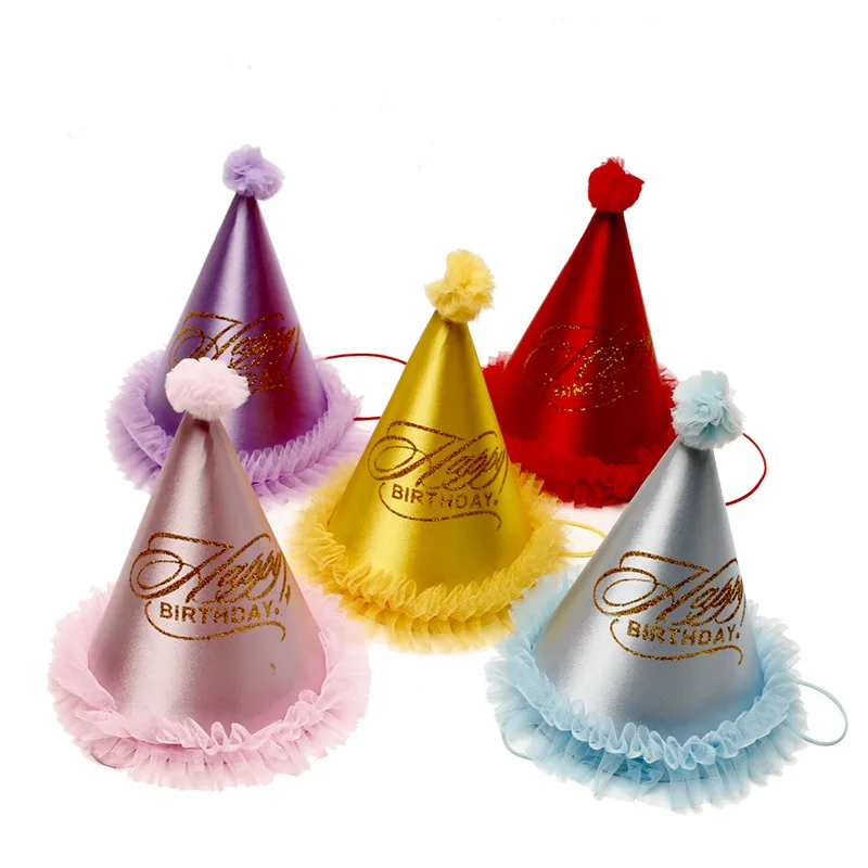 Magic Lights Lace Birthday Party Hats Hats Colorful Cone Birthday Hats for Kids & Adultos 1