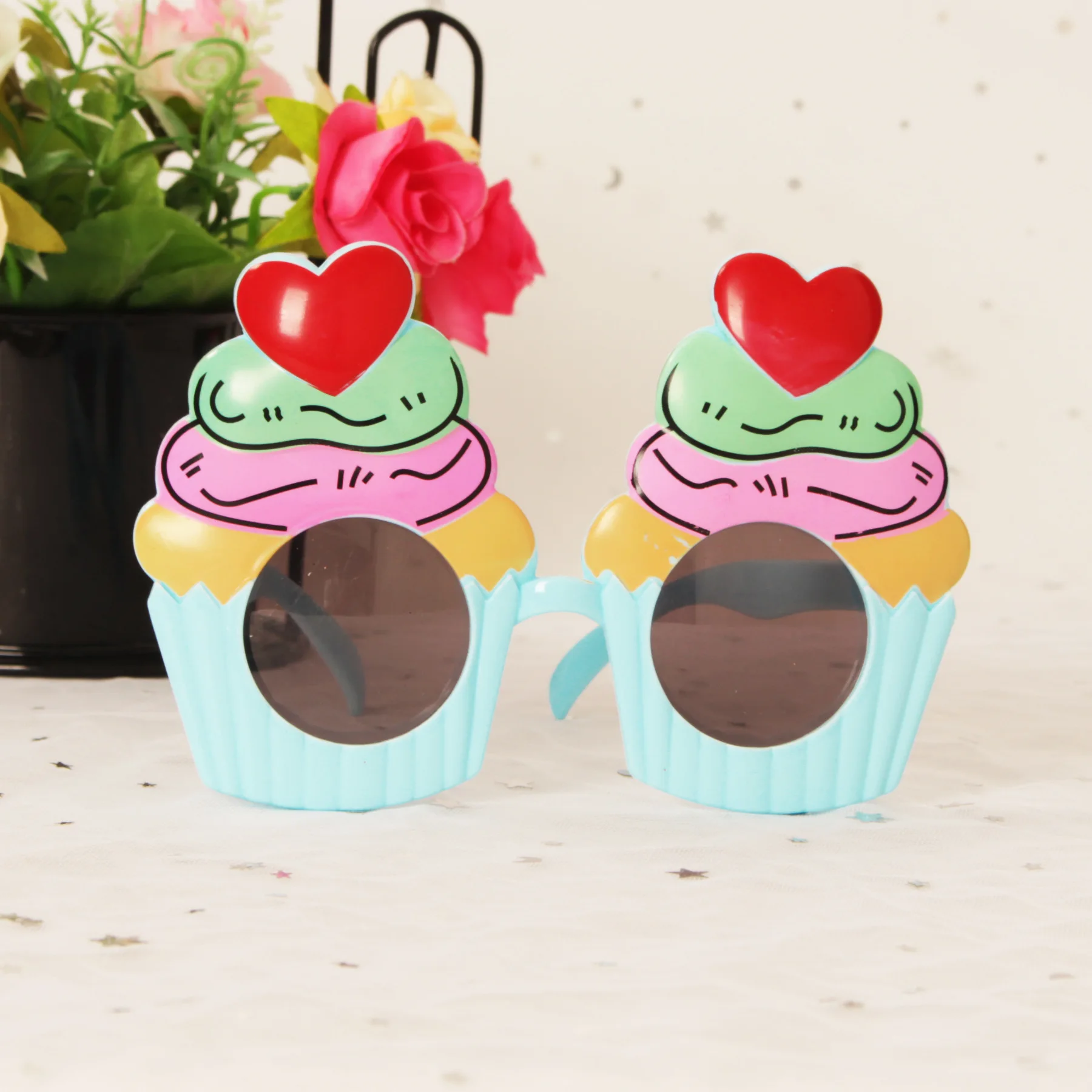 Magic Lights Cute Cupcake Birthday Sunglasses for Girls Boys Kids Adults Happy Birthday Party Favors 1