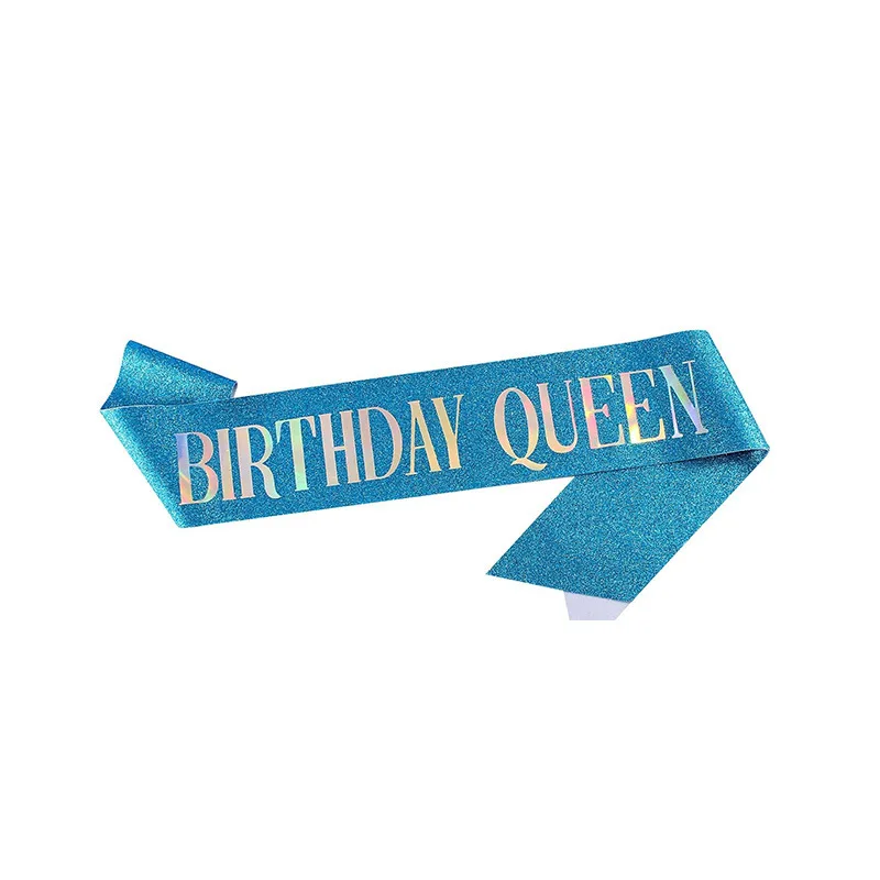 Magic Lights 'Birthday Queen' Party Sash for Women Birthday Party Decoration Supplies(Blue) 1