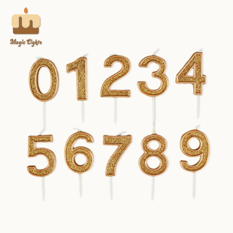 Glitter Number Birthday Cake Candles for Party Celebration 1