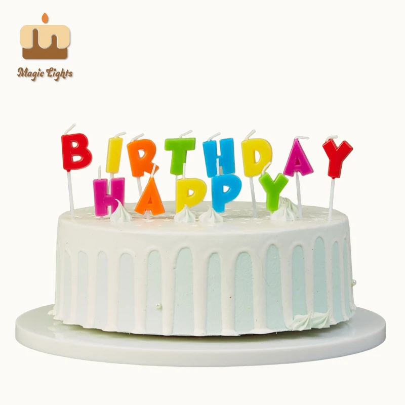 Feliz Aniversário Carta Candle para parabéns e decoração em 6 cores 1