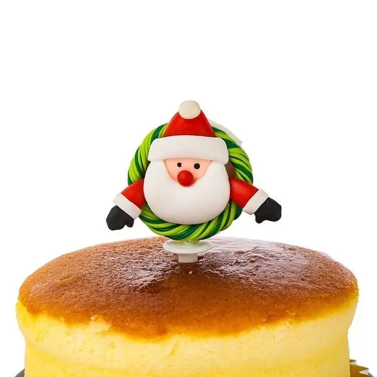 Personalized Polymer Clay Christmas Ornament Santa Claus Cake Decoration Scenes 1