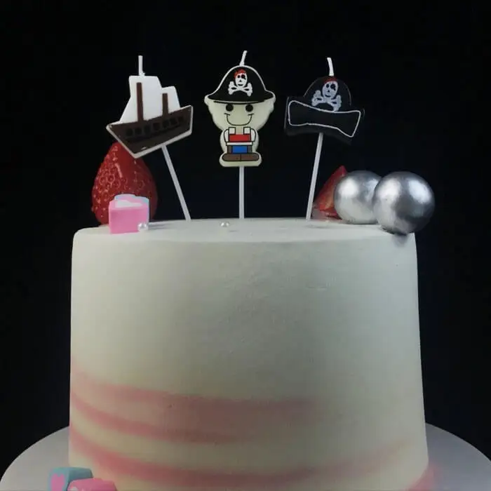 Pirate Themed Cartoon Birthday Cake Candles 1