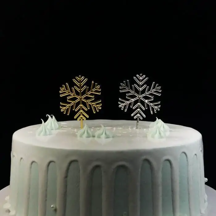 Plastic Christmas Snowflake Cake Picks Decoration 1