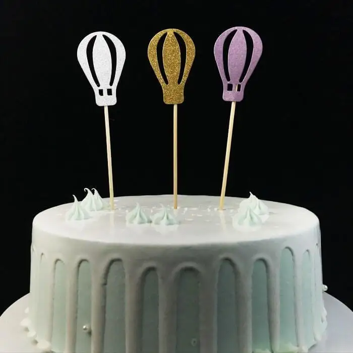 Fancy Kids Hot Air Balloon Paper Cupcake Toppers 1