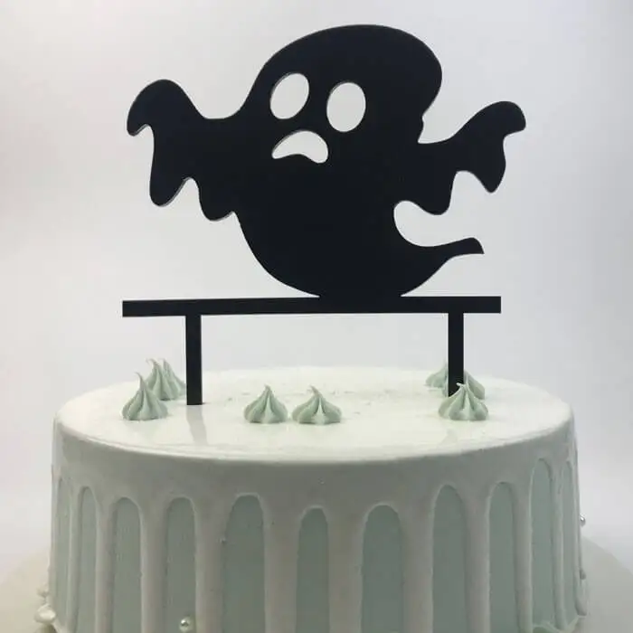 Black Acrylic Halloween Birthday Cake Topper 1