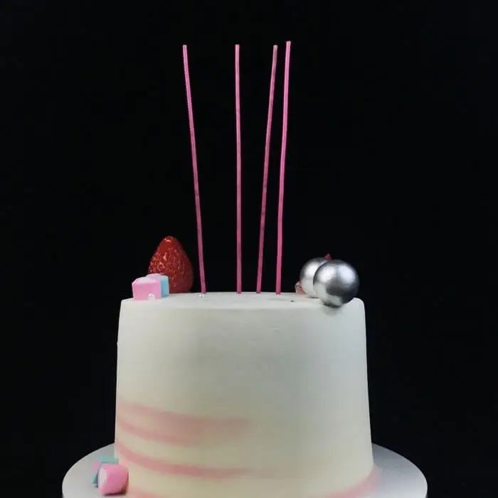 Hot Pink Sparkling Birthday Party Candles For Kids 1