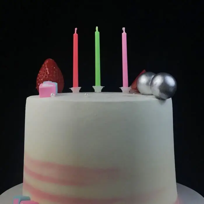 Fantastic Six Different Multi Color Flame Birthday Candles In Stock 1