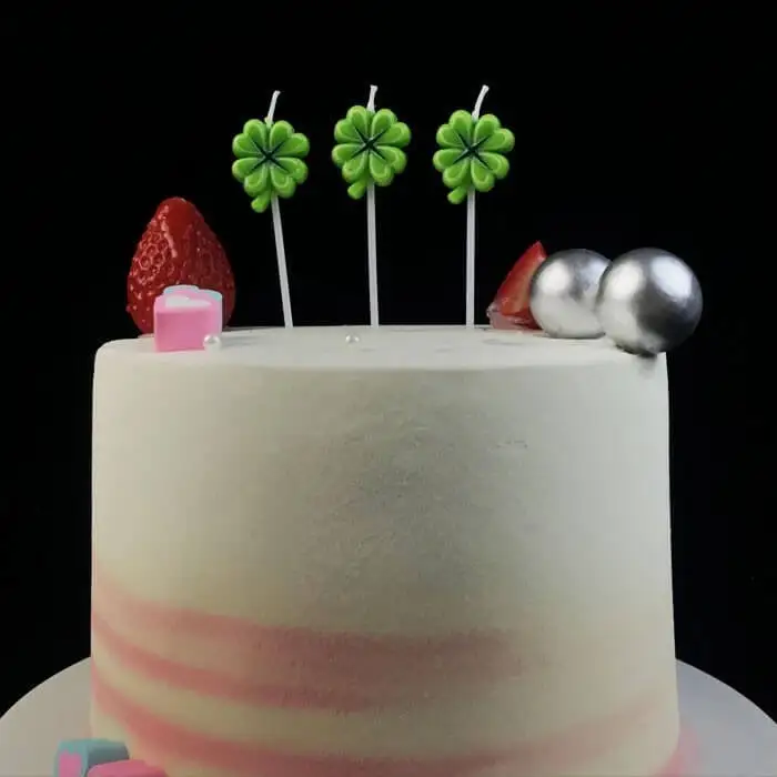Decorative Lucky Clover Flower Happy Birthday Candles Sale 1