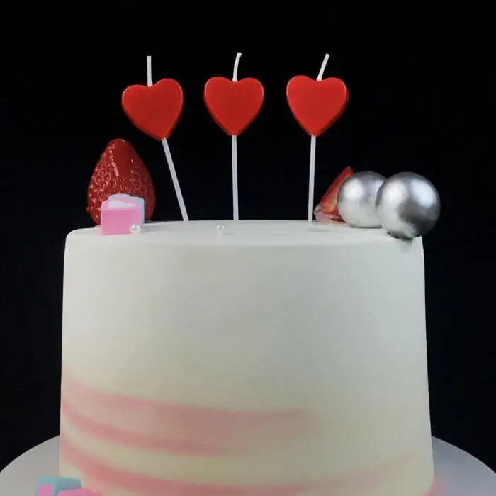 More Flat Red Heart Shaped Birthday Cake Candle For Decoration 1