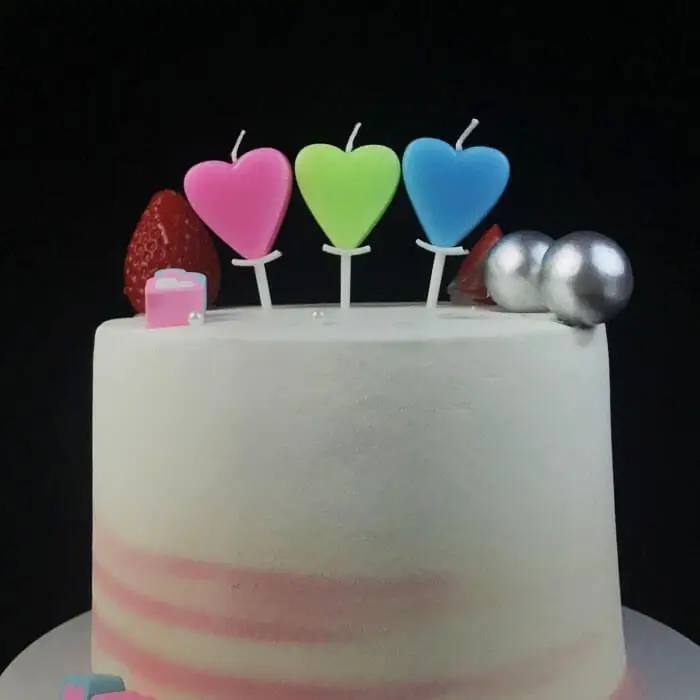 Multicolor Heart Shaped Wax Birthday Candle For Kids 1