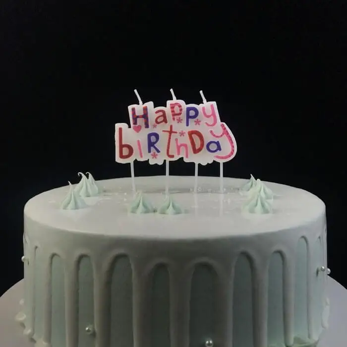 Elegant Happy Birthday Wax Plaque Candle For Cake 1