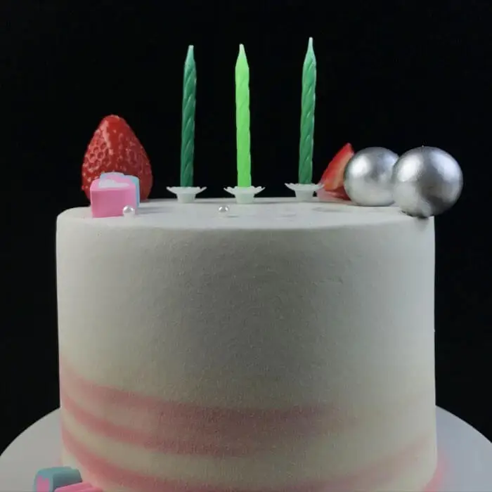 생일 파티를위한 녹색 옴 브레 나선형 케이크 양초 대량 1