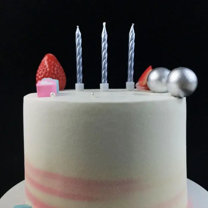 6cm 키가 큰 진주 블루 나선형 케이크 캔들 장식 1