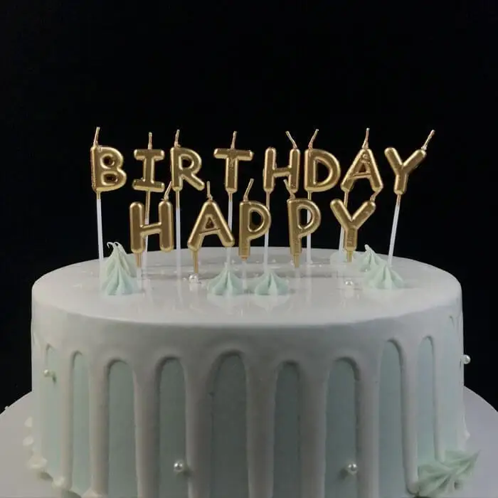 Decorative Gold Letter Shaped Birthday Candles 1