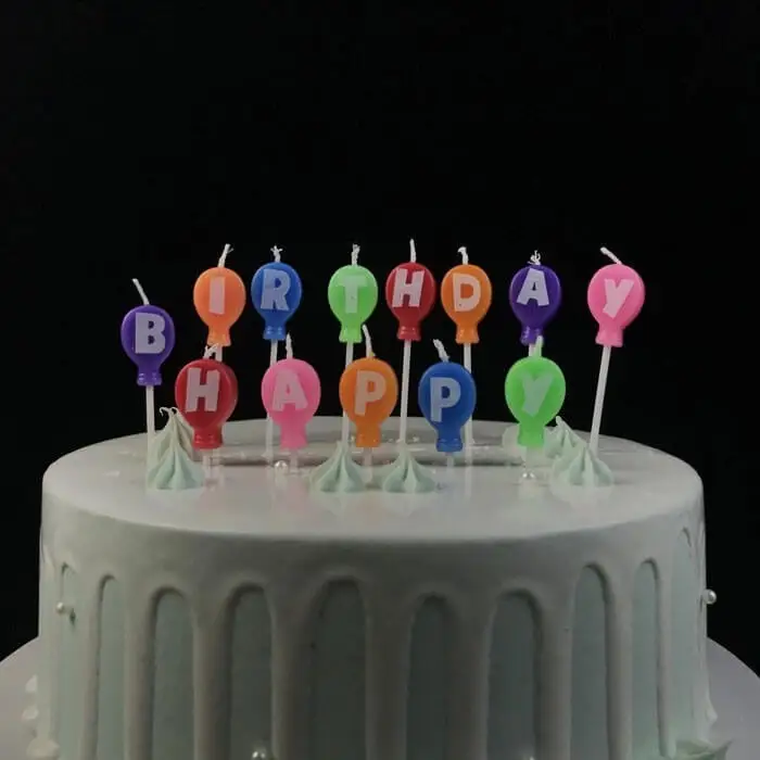 Balloon Alphabet Letters Happy Birthday Cake Candles 1