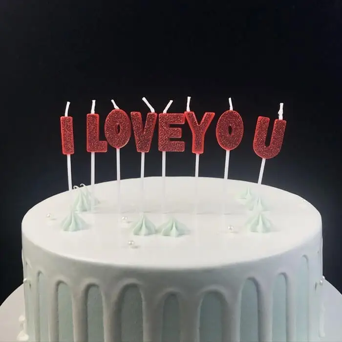 Fancy I Love You Letter Shaped Birthday Candle 1