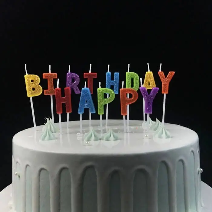 Personalised Glitter Alphabet Letter Candle Decoration For Birthday 1