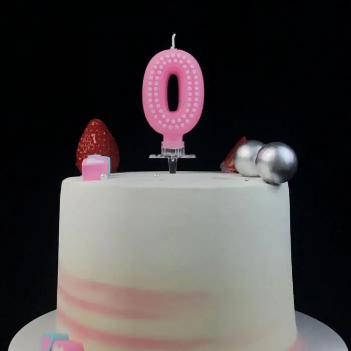 Decorative Pink Polka Dot Birthday Number Candle For Party 1