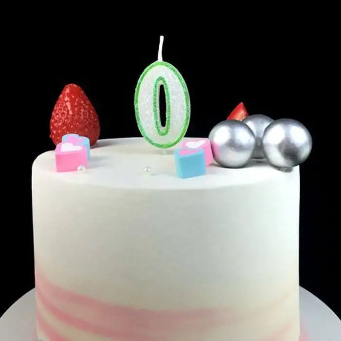 Special Hand Painted Small Green Glitter Number Shaped Birthday Candles 1