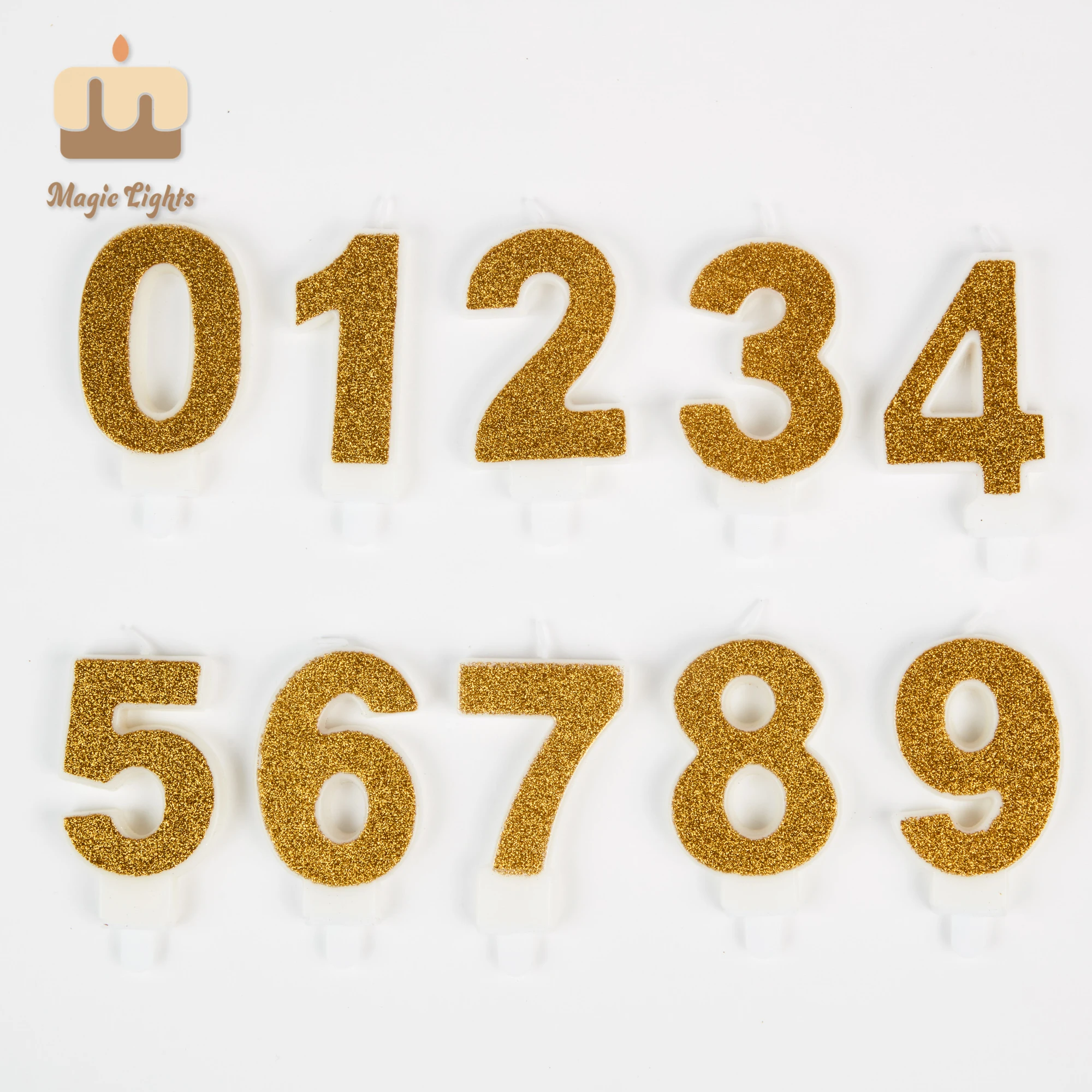 Magic Lights Number Cake Candle Glitter Gold for Birthday 1
