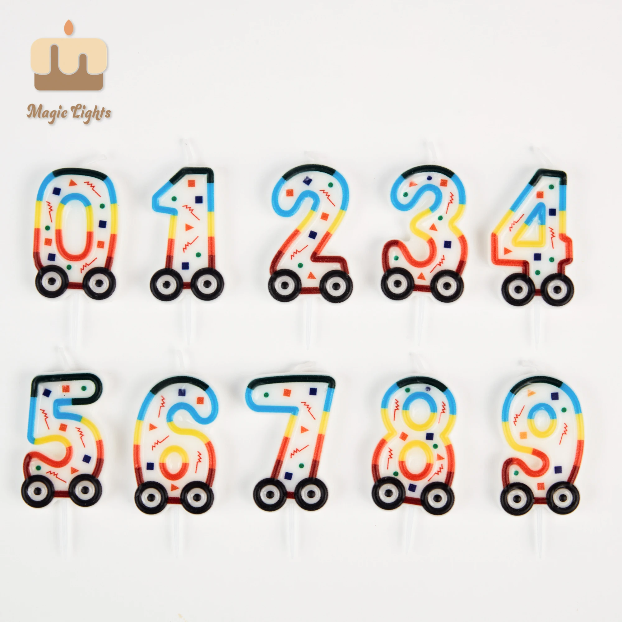 Magic Lights Mini Printed Car Number Candle for Kids Birthday 1