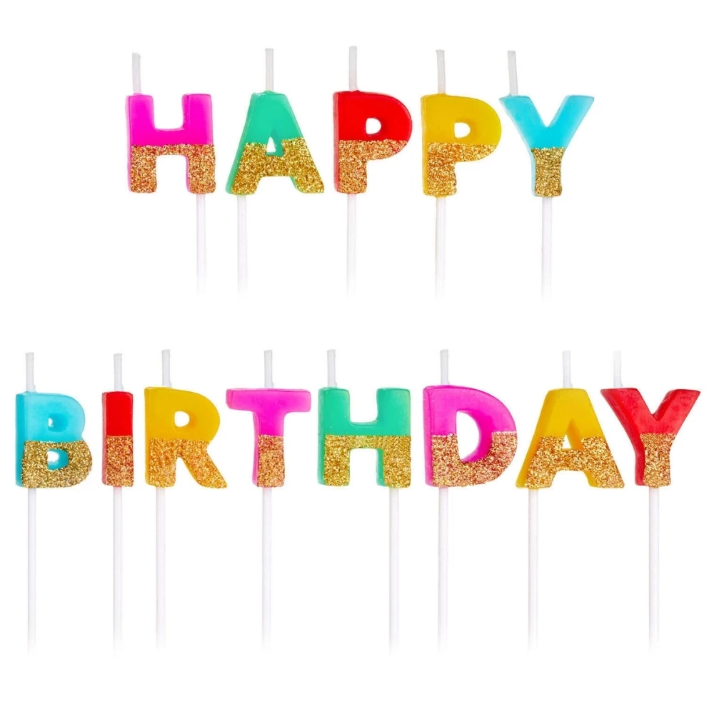 Magic Lights Colorful Happy Birthday Letter Candles for Birthday Cake Decorations 1