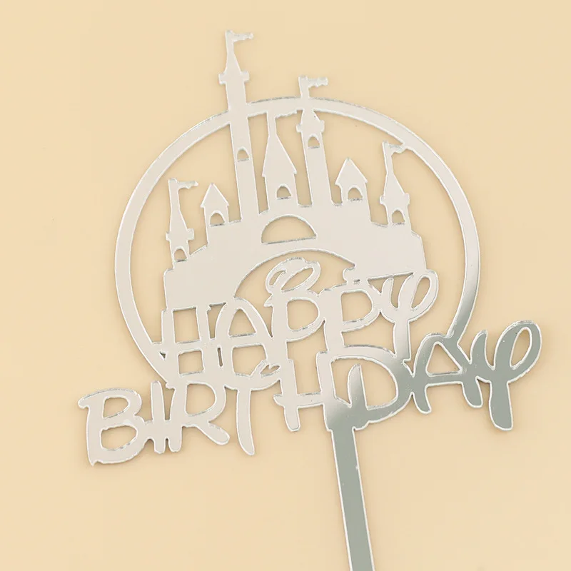 Magic Lights Silver Mirror Acrylic Cake Topper 1