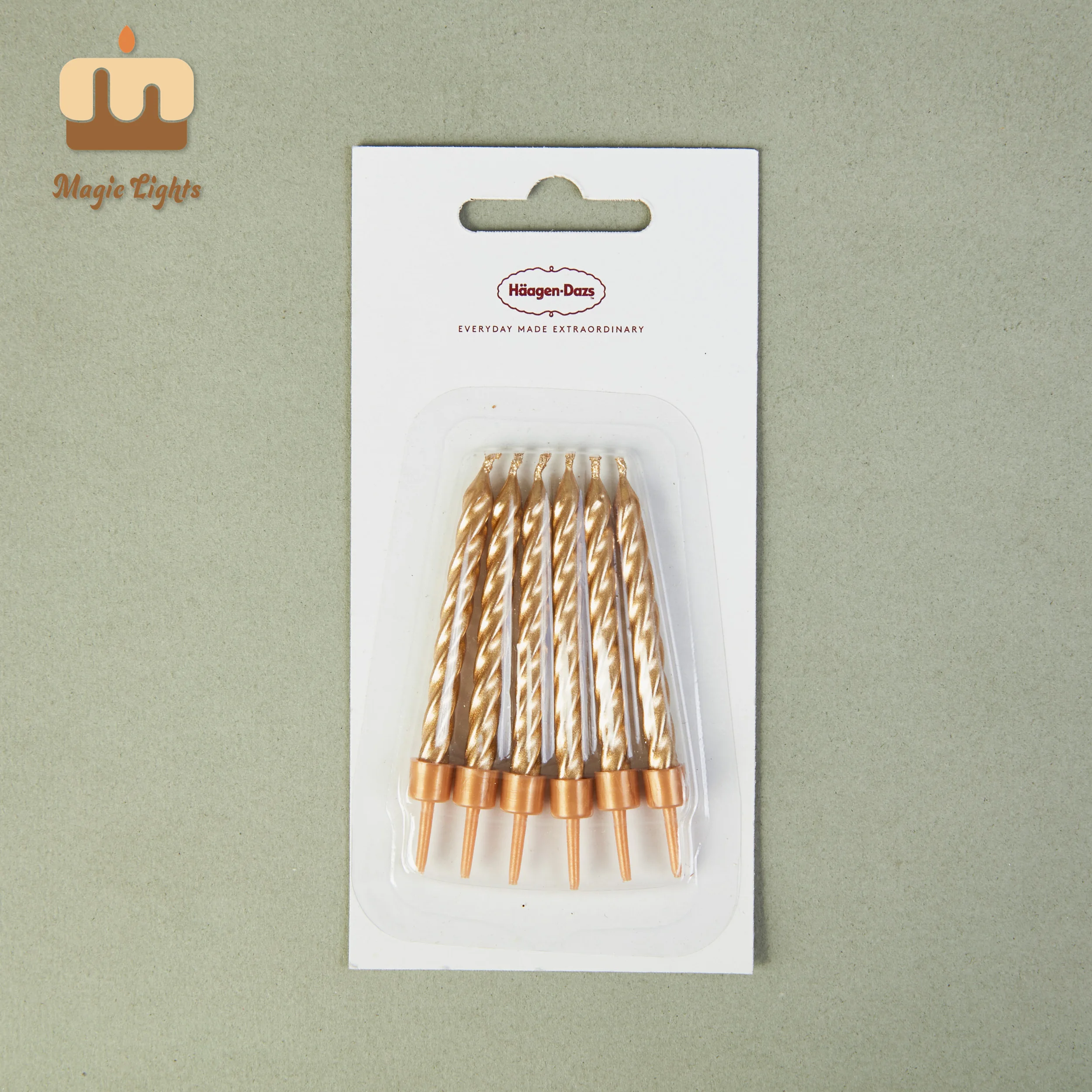 Magic Lights 6CM Pearl Gold Twist Candles 12PCS for Birthday Party 1