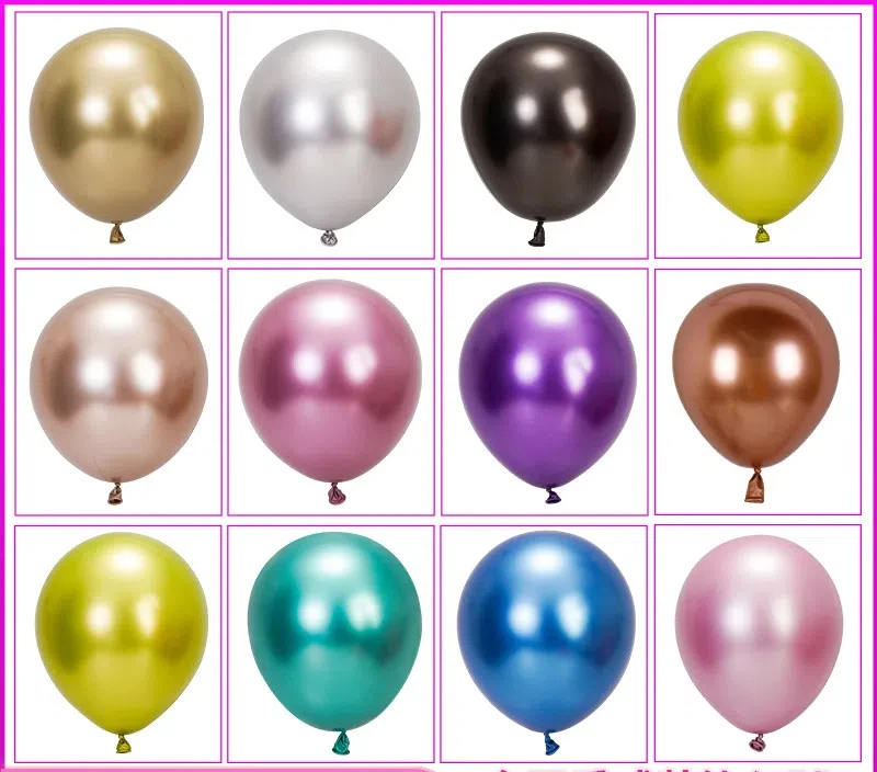 Luzes mágicas Balões de látex coloridos metálicos para festa de aniversário, casamento, aniversário e decorações de celebração 1