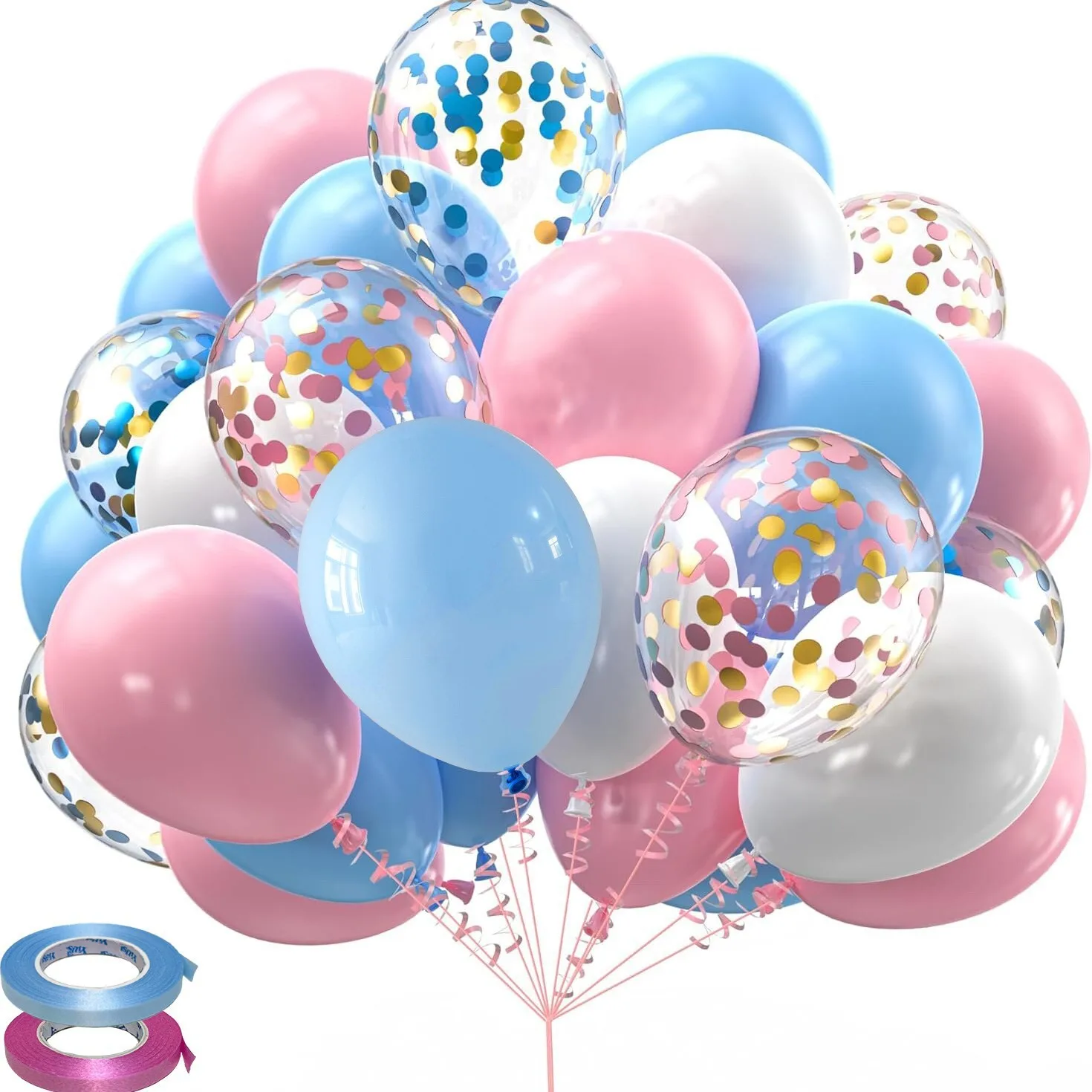 Magic Lights Pearl Blue and Pink Latex Balloons for Girl Birthday Baby Shower Frozen Gender Reveal Party Decorations 1
