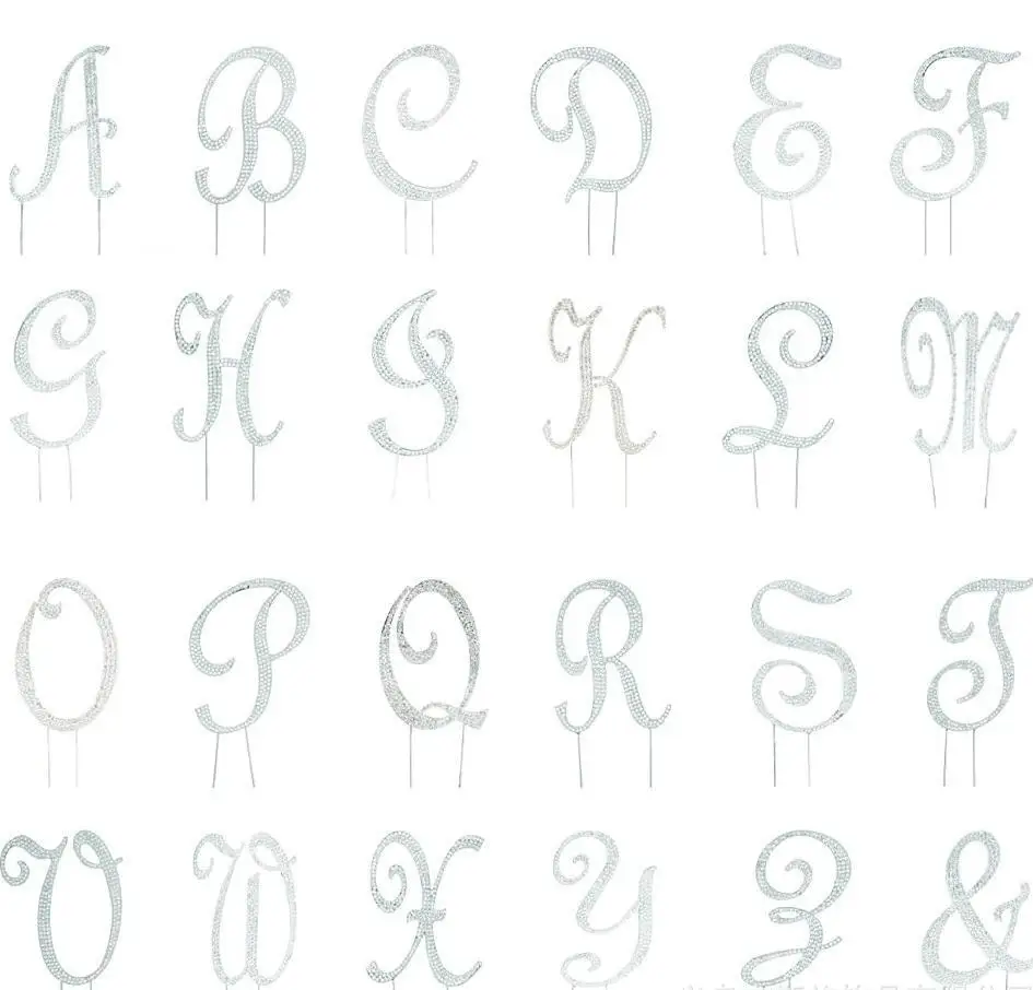 Luci magiche 26 lettere inglesi Picks Topper Metal Cake 1
