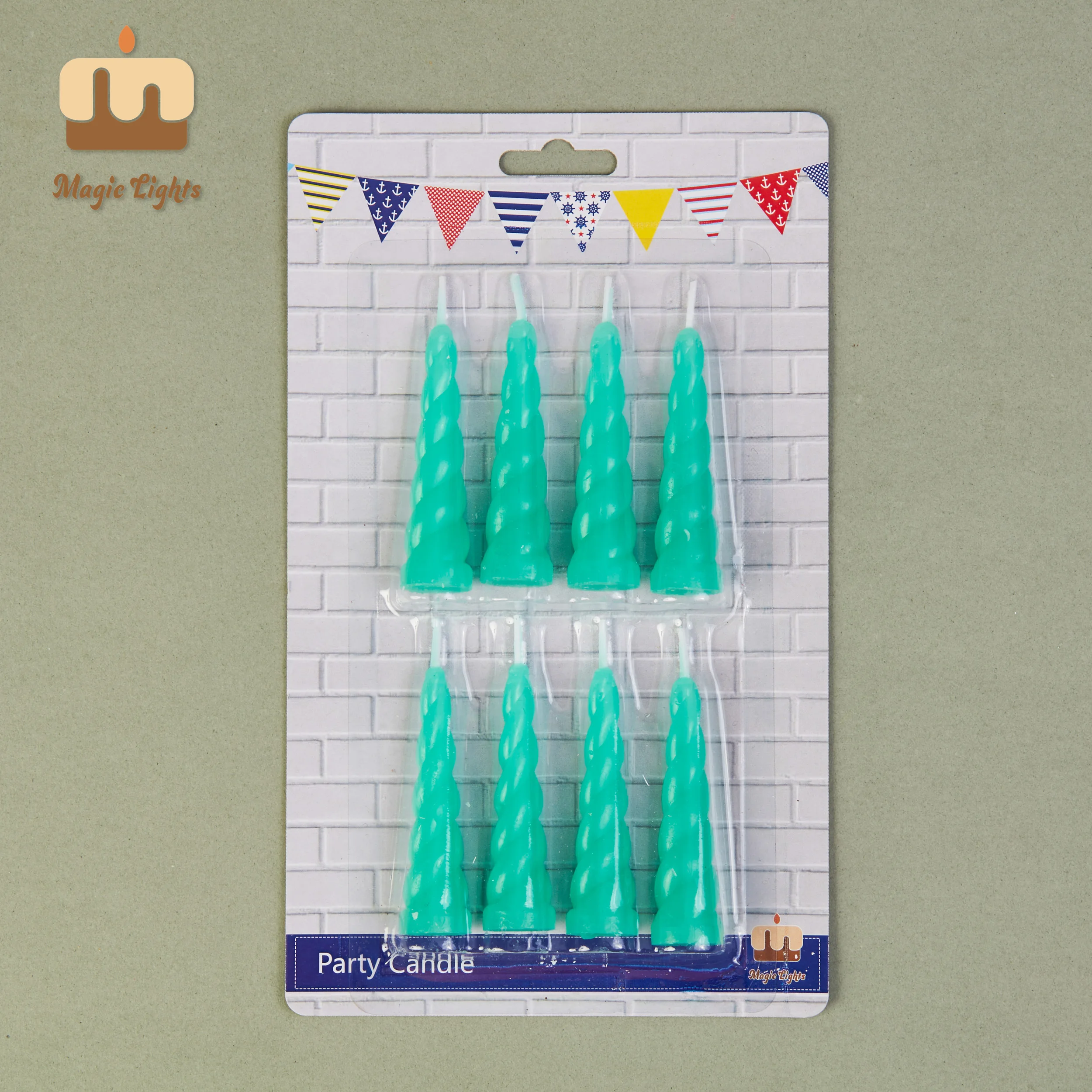 Magic Lights Green Green Unicorn Candles 8pcs para festa de aniversário de meninos 1