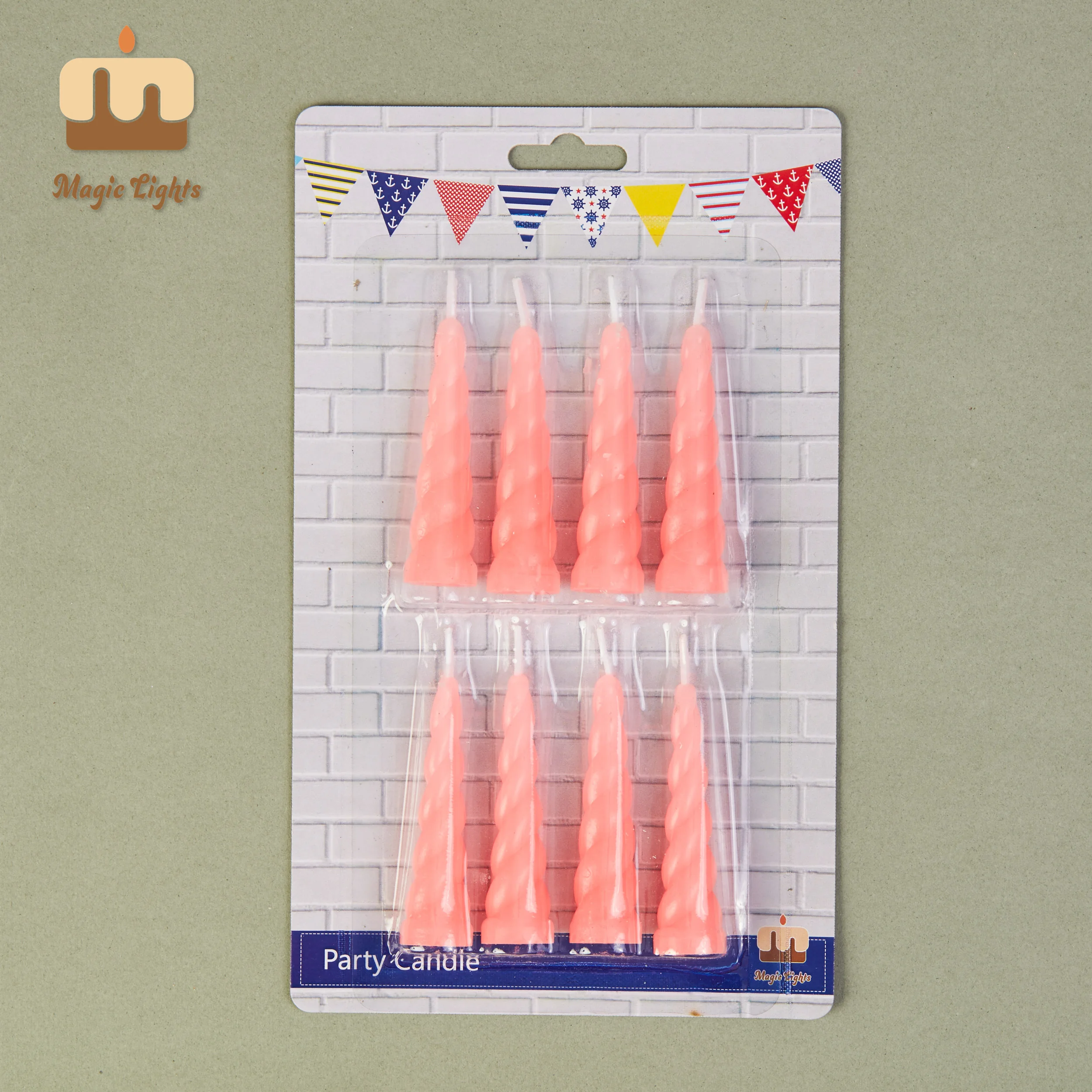 Magic Lights Solid Pink Unicorn Candles 8pcs for Girls Birthday Party 1