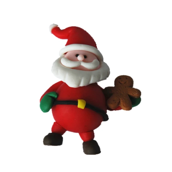 Magic Lights Christmas Santa Polymer Clay Cake Decoration Picks 1