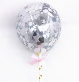 Magic Lights Glitter Silber Ballon Kuchendekoration Picks Picks 1