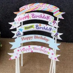 Luzes mágicas coloridas feliz aniversário, picadas de bolo de papel arco -íris 1